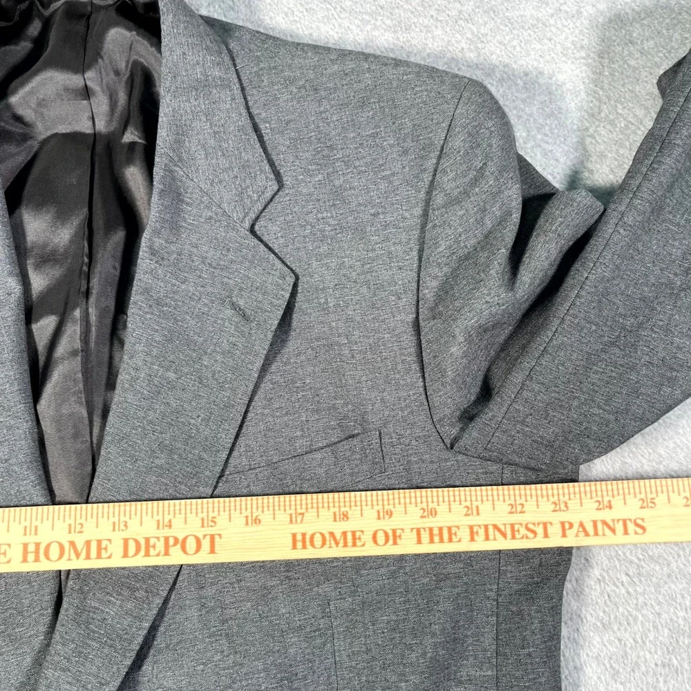 David Taylor Blazer Jacket Mens 46 Gray Lined Notch Lapel Single Breasted Formal